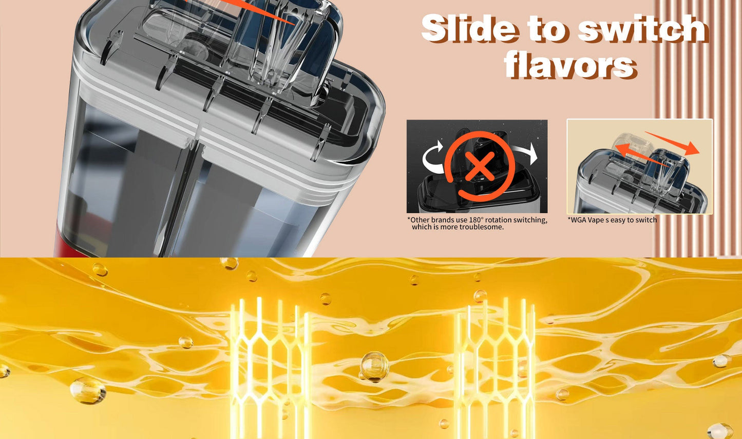 WGA 30000 Puffs Dual Flavors Disposable Vape   20ml+2ml  650mAh 15 flavors