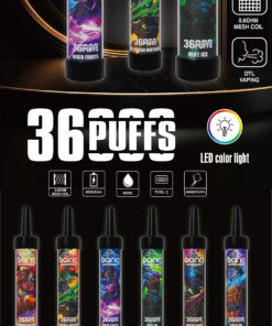 Bang 36000 Puffs Disposable Vape -650mAh Battery. 40ml E-liquid. Multiple Nicotine 12 Flavors