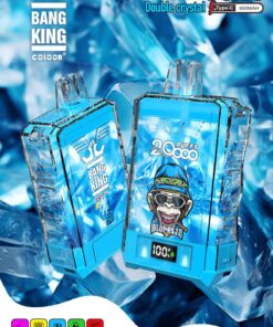 Bang King Box Double Crystal 20000 Puff 20k Display Screen Disposable Electronic Cigarette Vape-850mAh Battery. 40ml E-liquid. Multiple Nicotine 12 Flavors