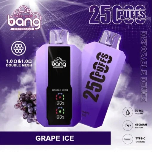 Bang King Double Crystal 25000 Puffs Vape 25K Disposable Vape Pen E Cigarette Prefilled 25ml 650mAh 25K Puff Disposable Vape | 30ml Capacity | Double Mesh Coil