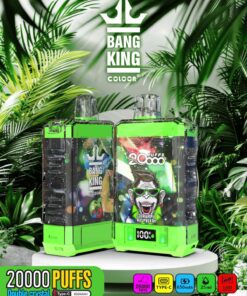 Bang King Box Double Crystal 20000 Puff 20k Display Screen Disposable Electronic Cigarette Vape-850mAh Battery. 40ml E-liquid. Multiple Nicotine 12 Flavors