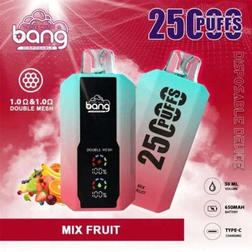 Bang King Double Crystal 25000 Puffs Vape 25K Disposable Vape Pen E Cigarette Prefilled 25ml 650mAh 25K Puff Disposable Vape | 30ml Capacity | Double Mesh Coil