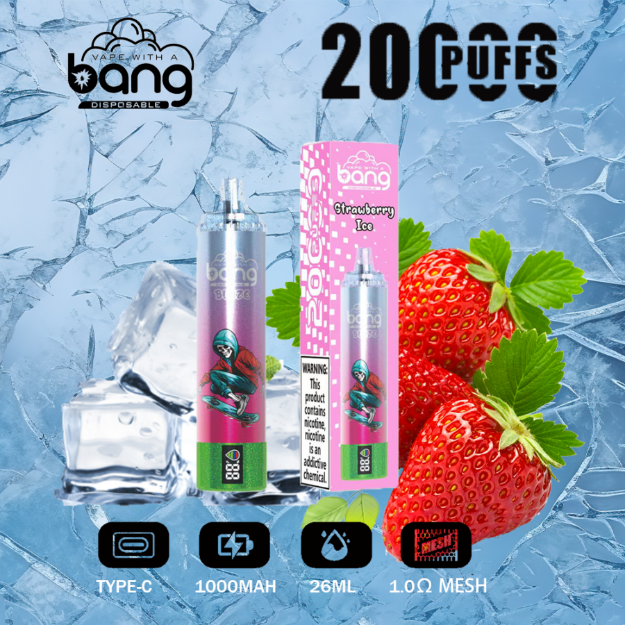 Bang King Double Crystal 20000 Puffs Vape 20K Disposable Vape Pen E Cigarette Prefilled-650mAh Battery. 25ml E-liquid. Multiple Nicotine 12 Flavors