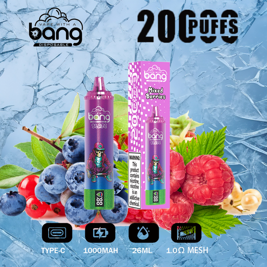 Bang King Double Crystal 20000 Puffs Vape 20K Disposable Vape Pen E Cigarette Prefilled-650mAh Battery. 25ml E-liquid. Multiple Nicotine 12 Flavors
