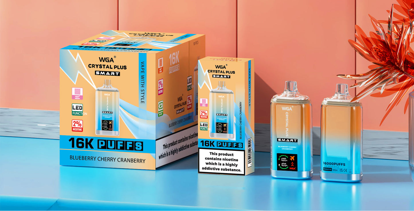 WGA Crystal Plus 16000 Puffs Disposable Vape 27ml 650mAh 12 Flavors