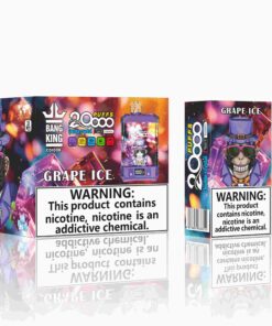 Bang King Box Double Crystal 20000 Puff 20k Display Screen Disposable Electronic Cigarette Vape-850mAh Battery. 40ml E-liquid. Multiple Nicotine 12 Flavors
