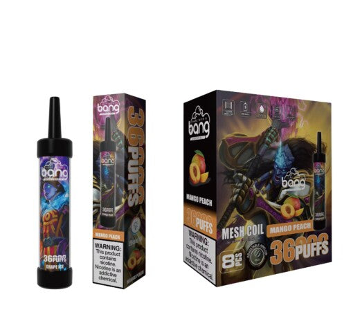 Bang 36000 Puffs Disposable Vape -650mAh Battery. 40ml E-liquid. Multiple Nicotine 12 Flavors