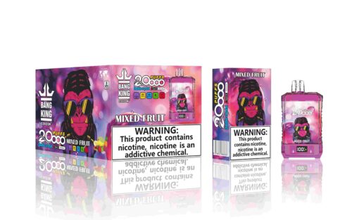 Bang King Box Double Crystal 20000 Puff 20k Display Screen Disposable Electronic Cigarette Vape-850mAh Battery. 40ml E-liquid. Multiple Nicotine 12 Flavors