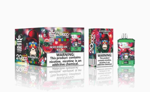Bang King Box Double Crystal 20000 Puff 20k Display Screen Disposable Electronic Cigarette Vape-850mAh Battery. 40ml E-liquid. Multiple Nicotine 12 Flavors