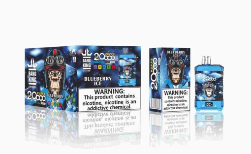 Bang King Box Double Crystal 20000 Puff 20k Display Screen Disposable Electronic Cigarette Vape-850mAh Battery. 40ml E-liquid. Multiple Nicotine 12 Flavors
