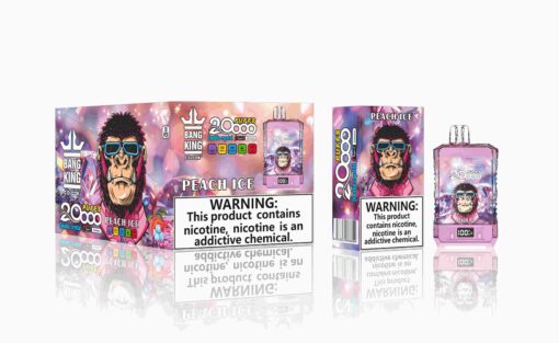 Bang King Box Double Crystal 20000 Puff 20k Display Screen Disposable Electronic Cigarette Vape-850mAh Battery. 40ml E-liquid. Multiple Nicotine 12 Flavors