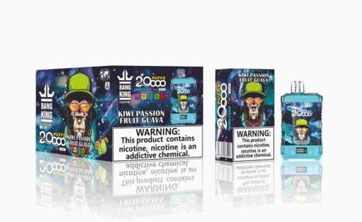 Bang King Box Double Crystal 20000 Puff 20k Display Screen Disposable Electronic Cigarette Vape-850mAh Battery. 40ml E-liquid. Multiple Nicotine 12 Flavors