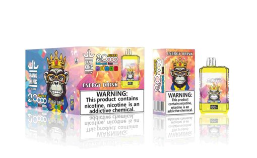 Bang King Box Double Crystal 20000 Puff 20k Display Screen Disposable Electronic Cigarette Vape-850mAh Battery. 40ml E-liquid. Multiple Nicotine 12 Flavors