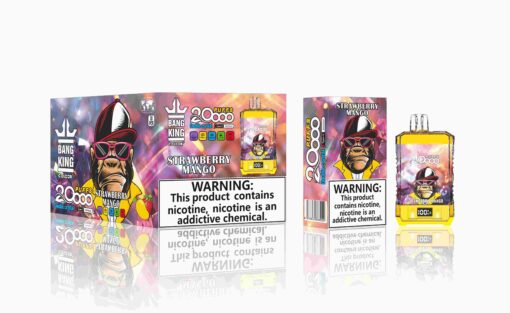 Bang King Box Double Crystal 20000 Puff 20k Display Screen Disposable Electronic Cigarette Vape-850mAh Battery. 40ml E-liquid. Multiple Nicotine 12 Flavors