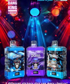 Bang King Box Double Crystal 20000 Puff 20k Display Screen Disposable Electronic Cigarette Vape-850mAh Battery. 40ml E-liquid. Multiple Nicotine 12 Flavors