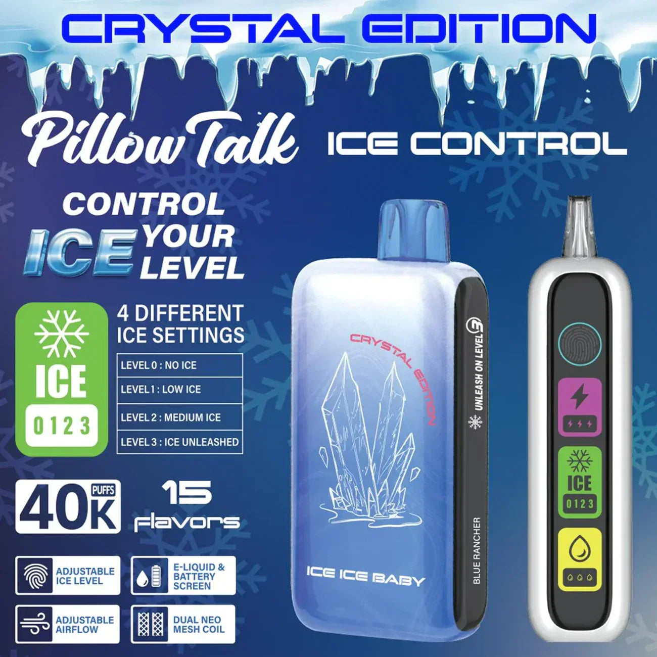 Pillow Talk Ice Control IC40000 Einweg-E-Zigarette – Crystal Edition