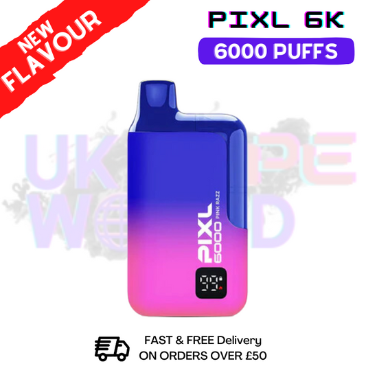Pink Razz Pixl 6000 6K Puff Einweg-E-Zigarette – nur 9,99 £
