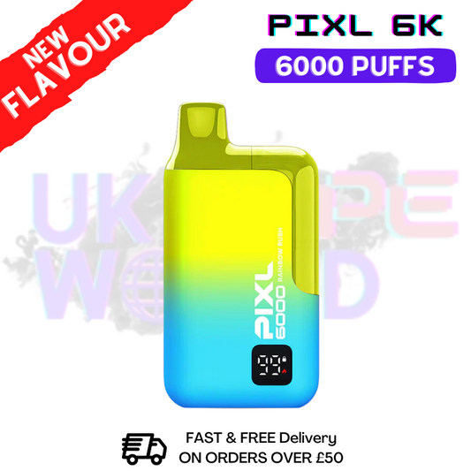 Rainbow Rush Pixl 6000 6K Puff Einweg-E-Zigarette – nur 9,99 £