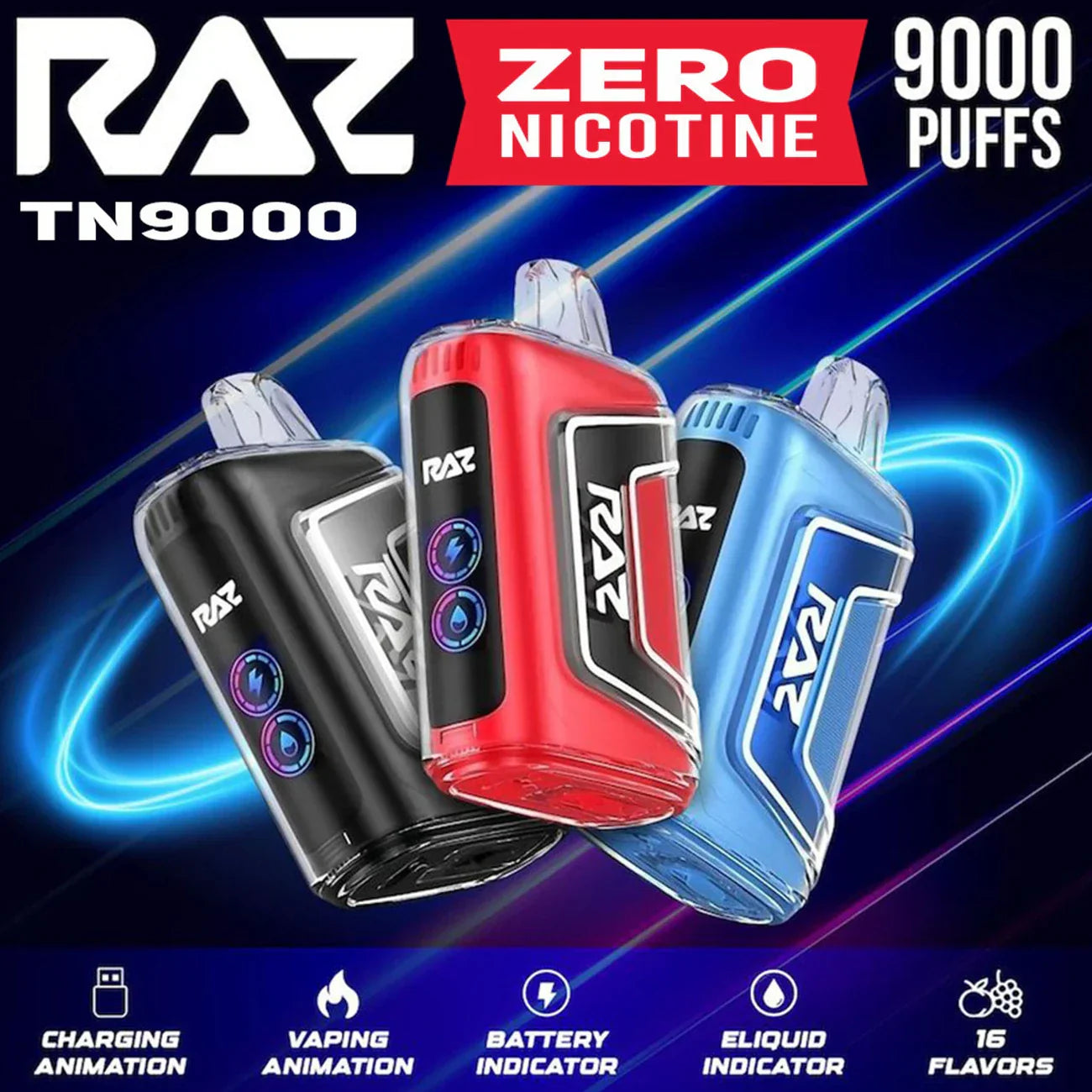 RAZ ZERO Nikotin-Vape TN9000
