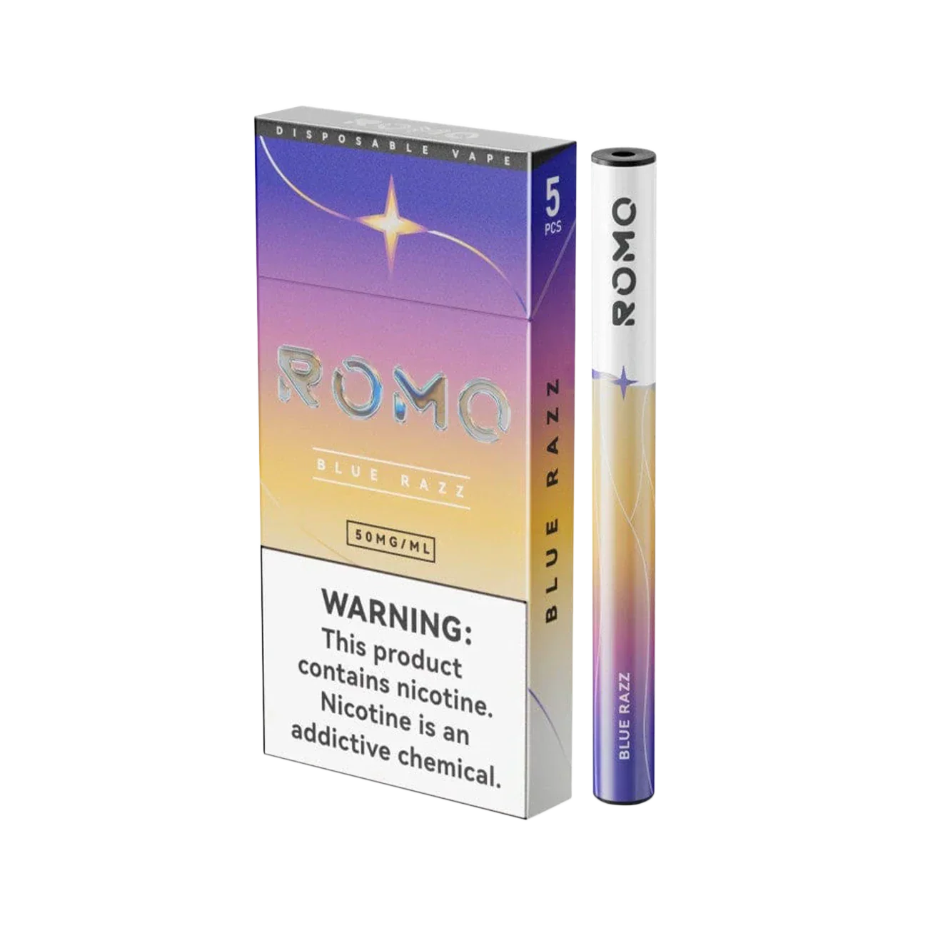 Romo Einweg-E-Zigarette für 200 Züge, 5er-Pack