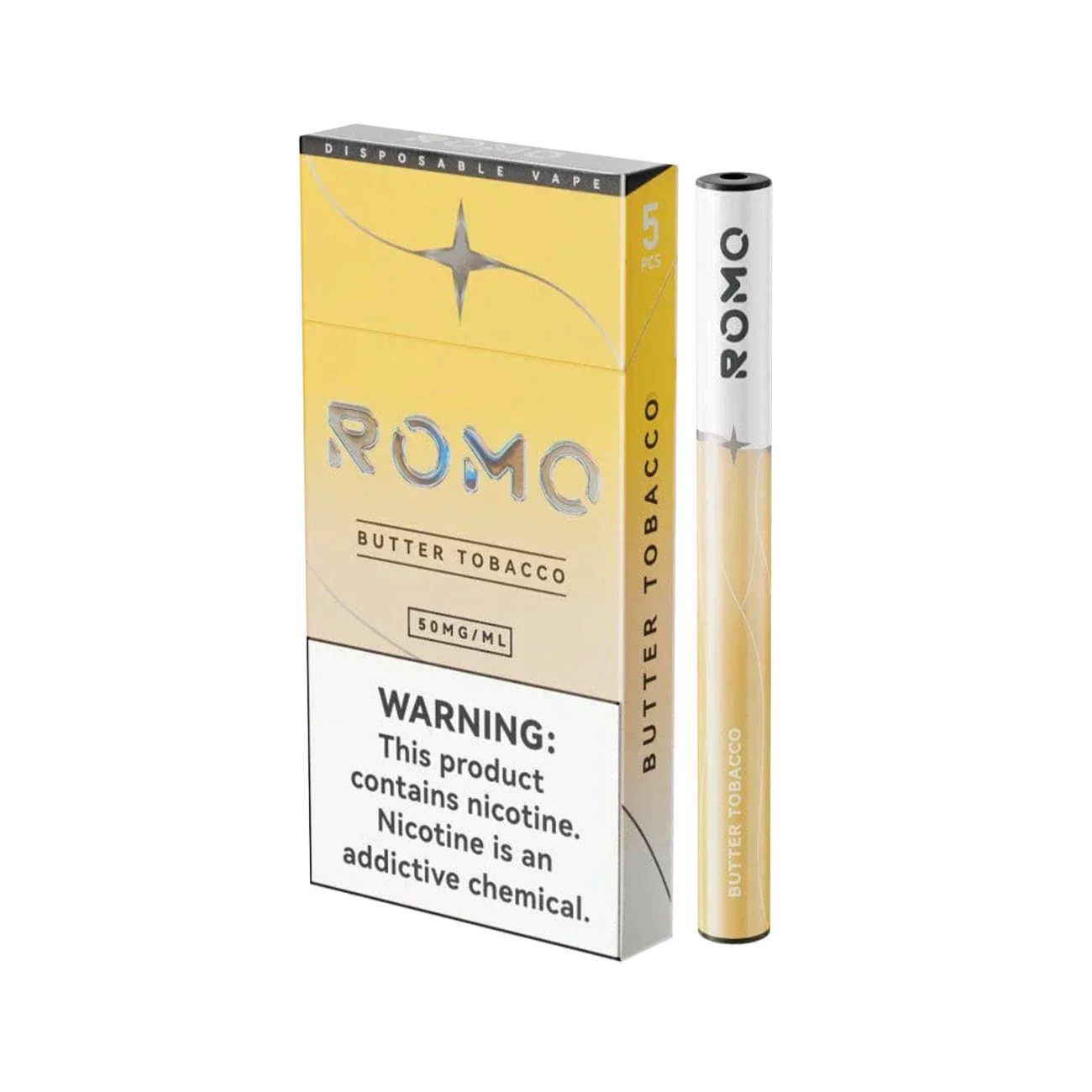 Romo Einweg-E-Zigarette für 200 Züge, 5er-Pack
