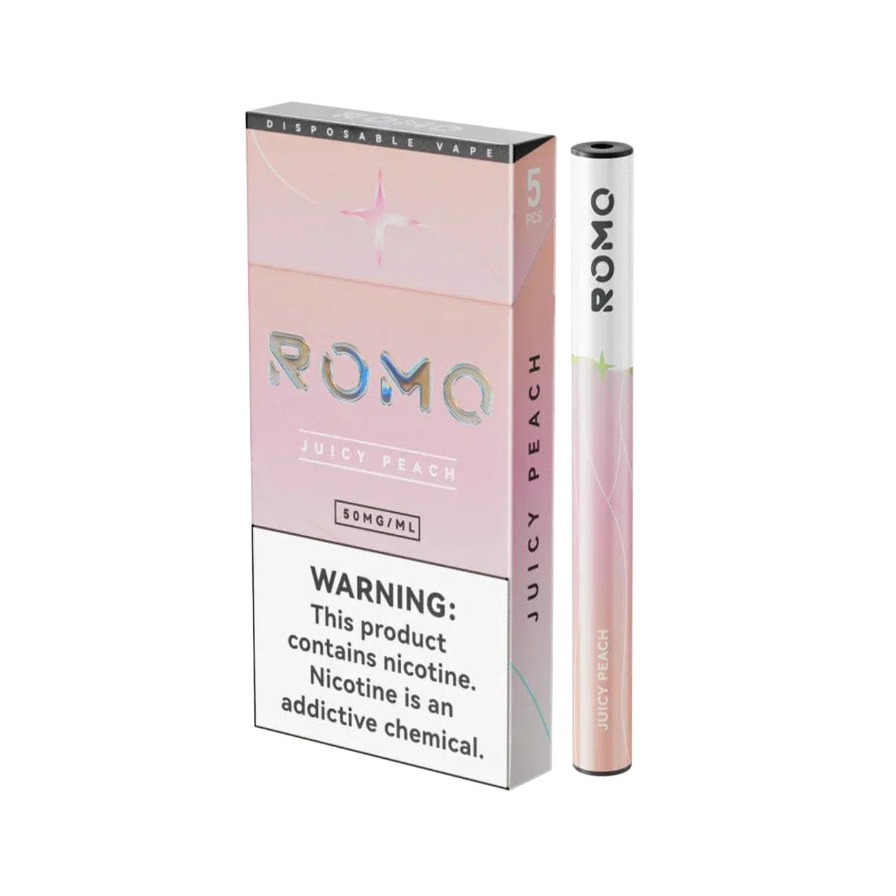 Romo Einweg-E-Zigarette für 200 Züge, 5er-Pack