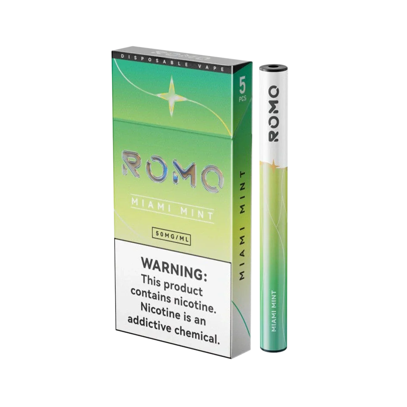 Romo Einweg-E-Zigarette für 200 Züge, 5er-Pack