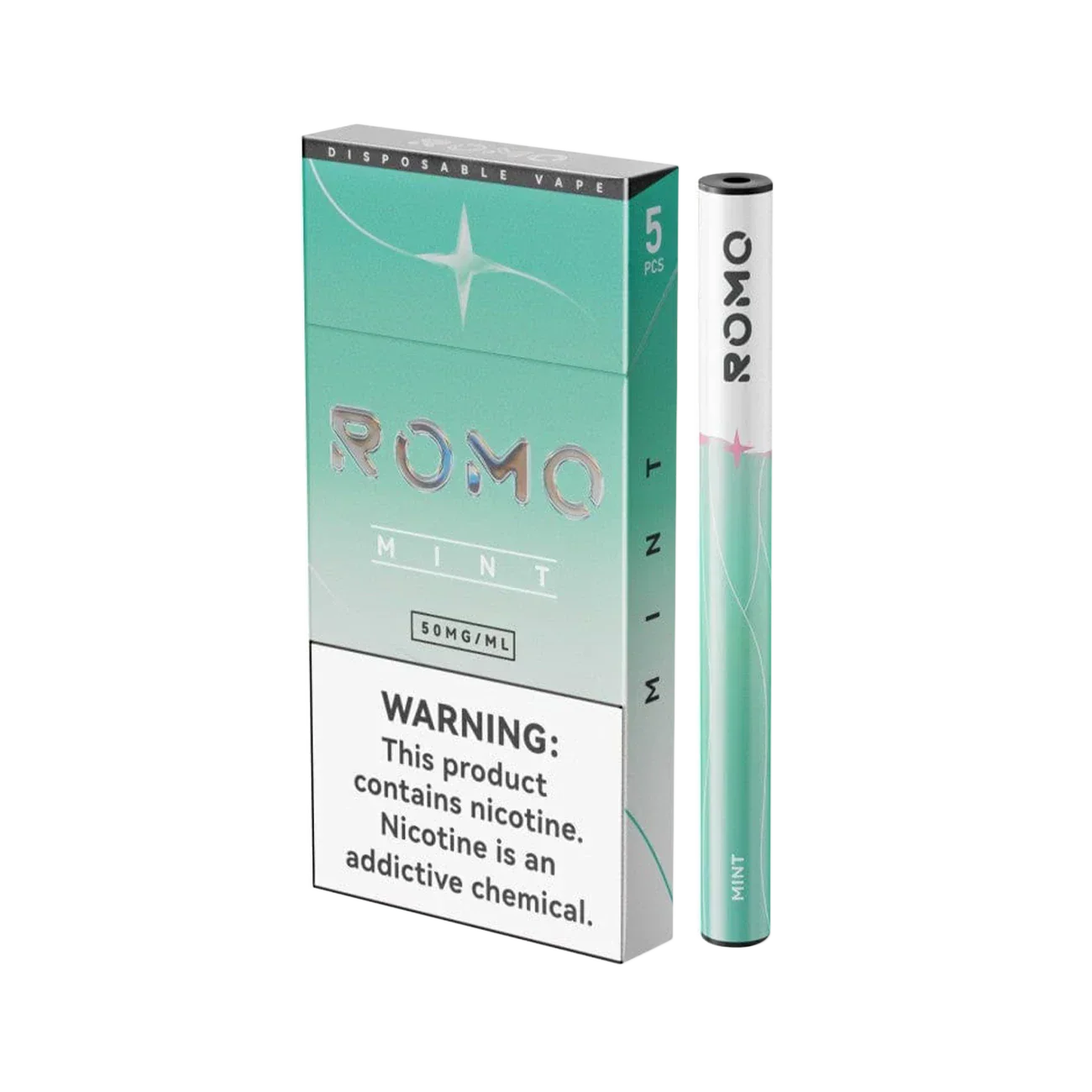 Romo Einweg-E-Zigarette für 200 Züge, 5er-Pack