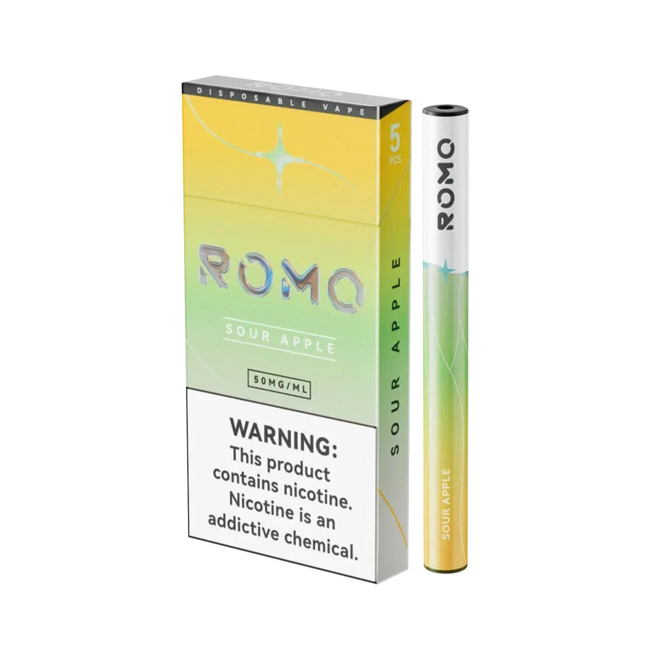 Romo Einweg-E-Zigarette für 200 Züge, 5er-Pack