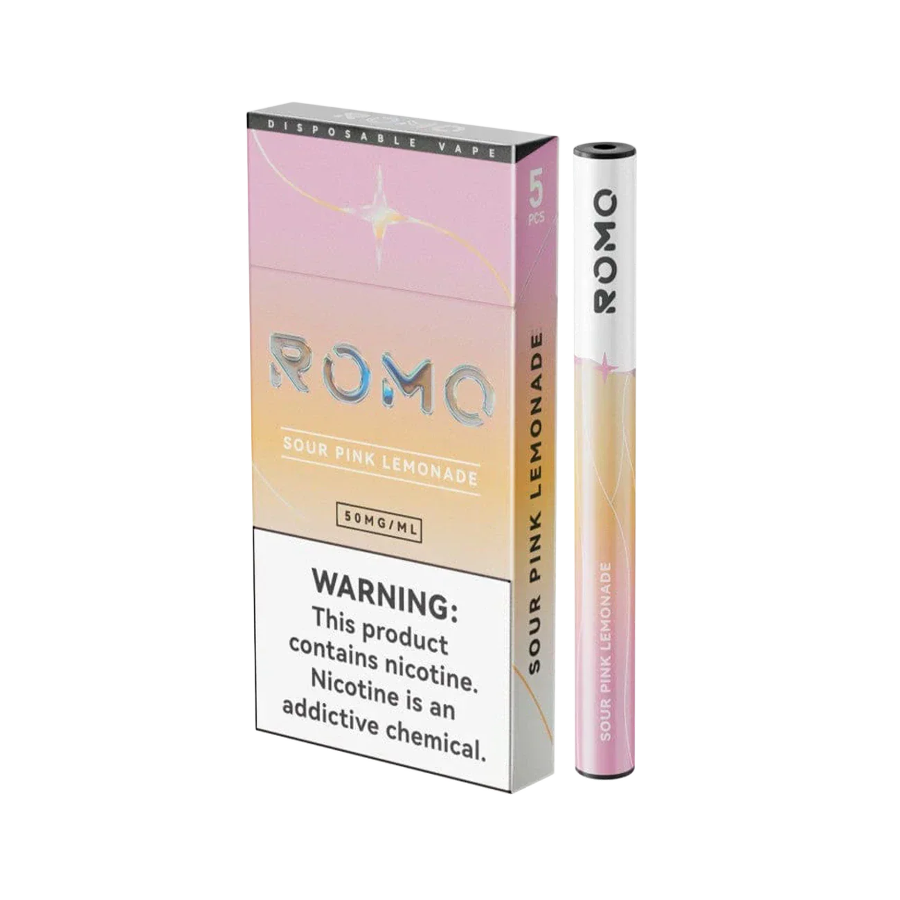 Romo Einweg-E-Zigarette für 200 Züge, 5er-Pack
