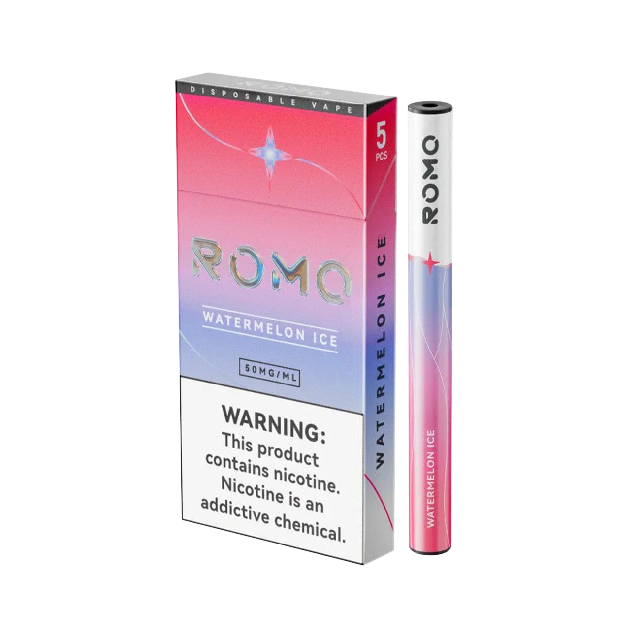 Romo Einweg-E-Zigarette für 200 Züge, 5er-Pack