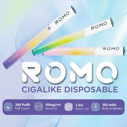 Romo Einweg-E-Zigarette für 200 Züge, 5er-Pack