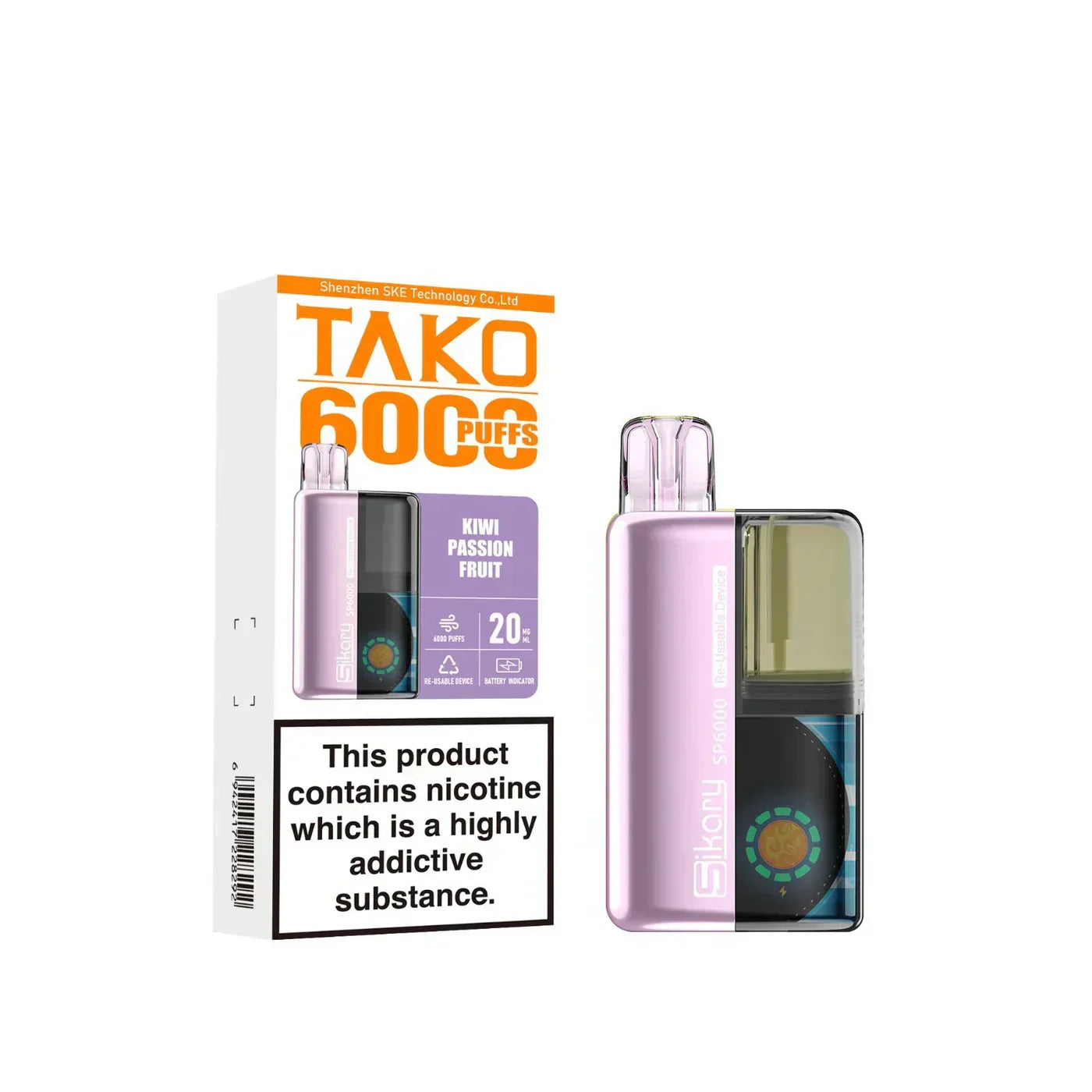 SKE Sikary TAKO SP6000 puffs Prefilled Pod Kit - Box Of 5
