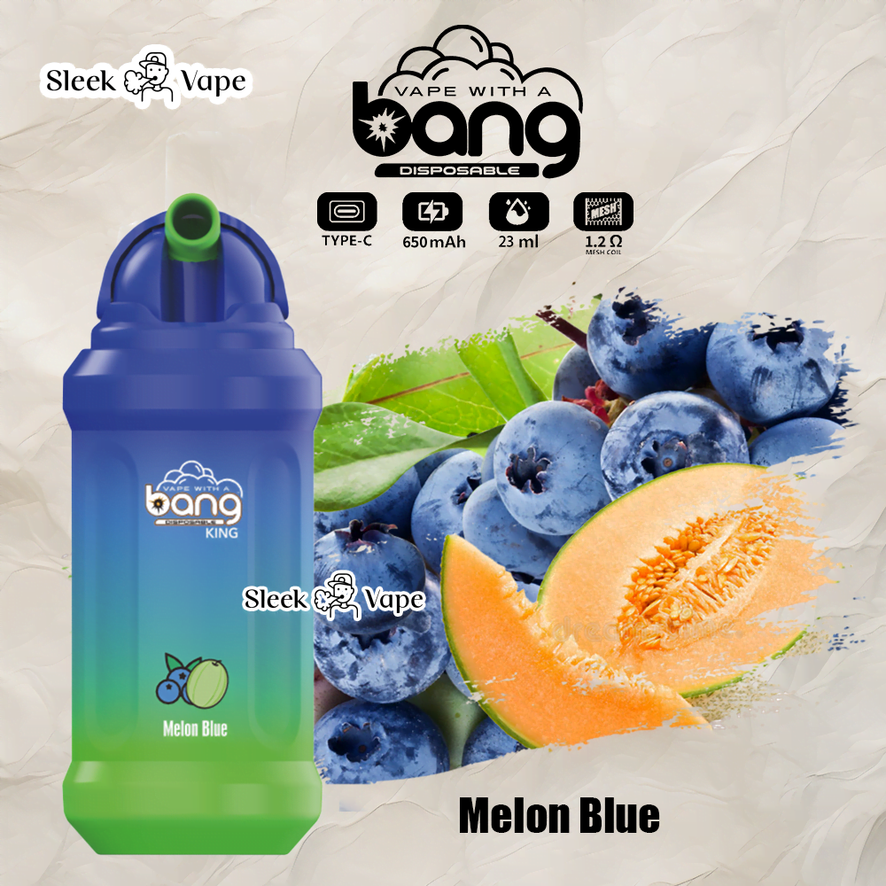Bang King 12000 Puffs Disposable Vape(0% to 5% Nicotine)- 23ml E-Liquid. 850mAh Battery 20 Flavors