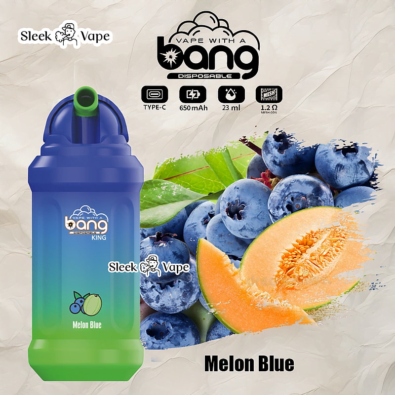 Bang King 12000 Puffs Disposable Vape(0% to 5% Nicotine)- 23ml E-Liquid. 850mAh Battery 20 Flavors