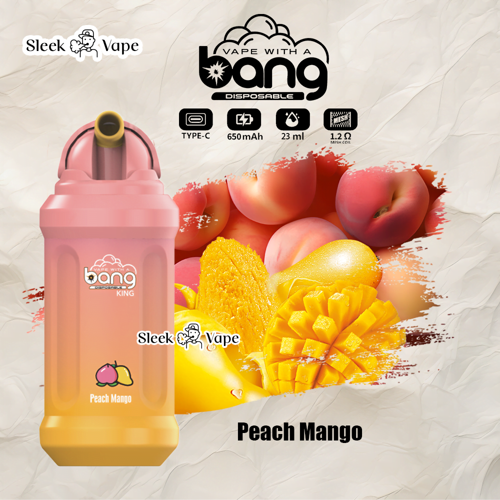Bang King 12000 Puffs Disposable Vape(0% to 5% Nicotine)- 23ml E-Liquid. 850mAh Battery 20 Flavors