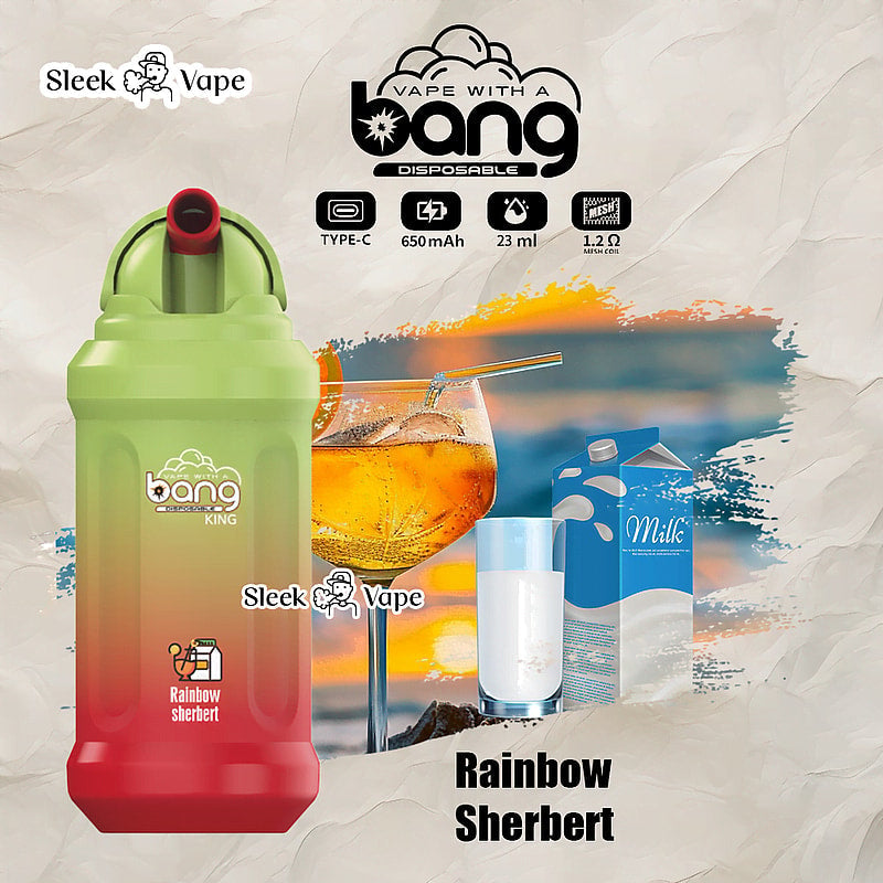 Bang King 12000 Puffs Disposable Vape(0% to 5% Nicotine)- 23ml E-Liquid. 850mAh Battery 20 Flavors