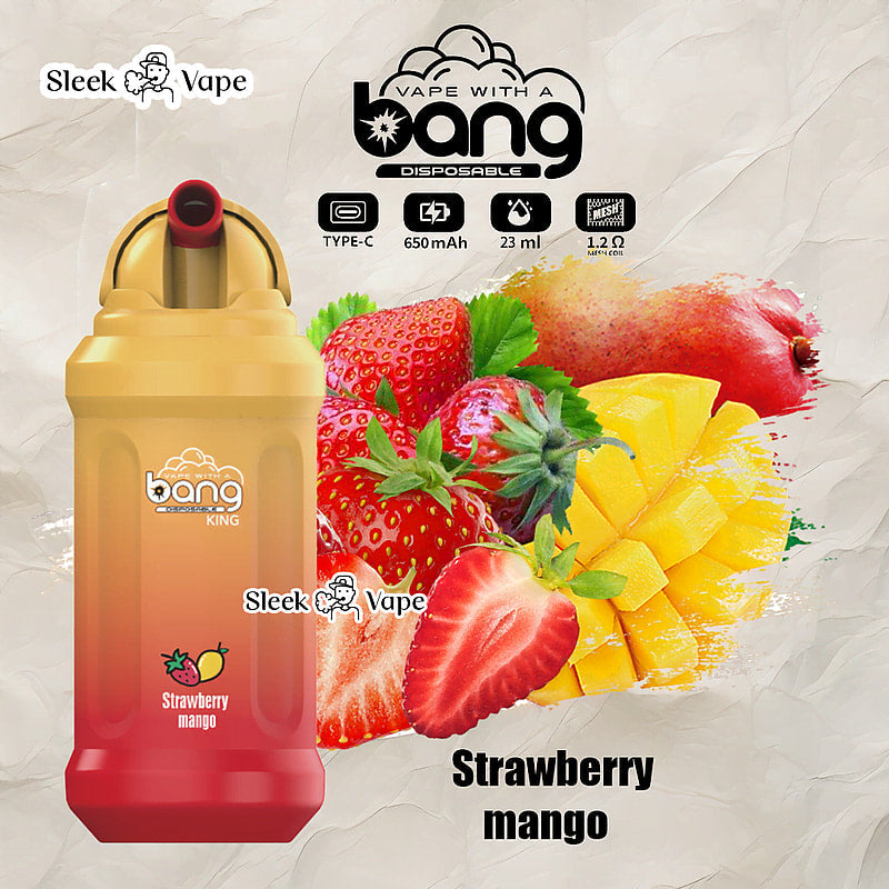Bang King 12000 Puffs Disposable Vape(0% to 5% Nicotine)- 23ml E-Liquid. 850mAh Battery 20 Flavors