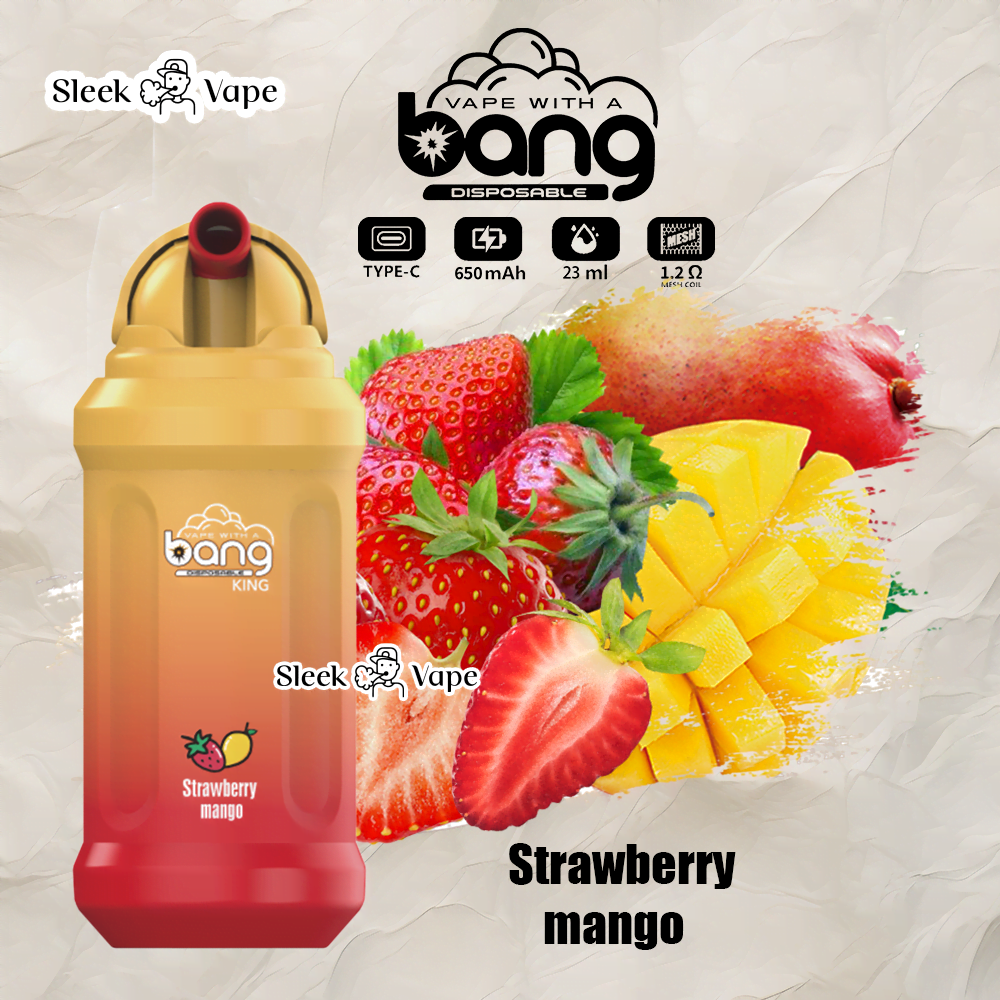 Bang King 12000 Puffs Disposable Vape(0% to 5% Nicotine)- 23ml E-Liquid. 850mAh Battery 20 Flavors