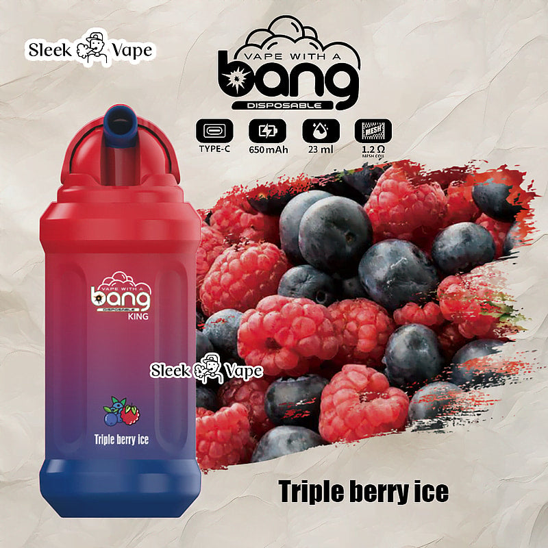 Bang King 12000 Puffs Disposable Vape(0% to 5% Nicotine)- 23ml E-Liquid. 850mAh Battery 20 Flavors