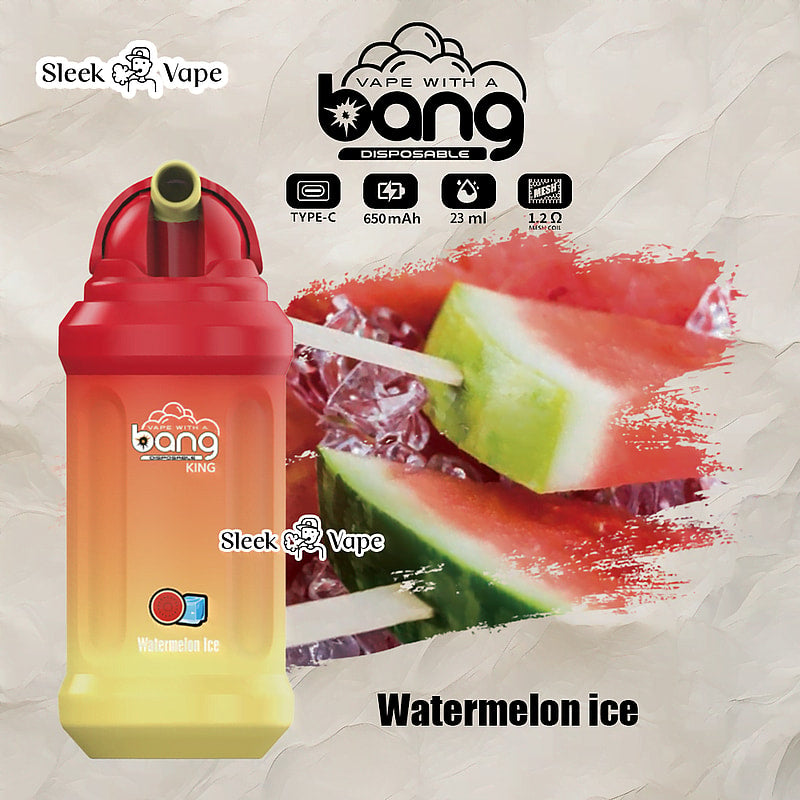 Bang King 12000 Puffs Disposable Vape(0% to 5% Nicotine)- 23ml E-Liquid. 850mAh Battery 20 Flavors