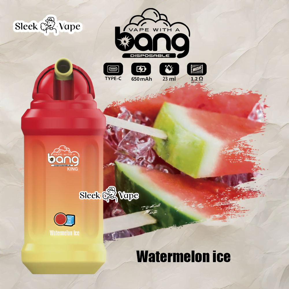 Bang King 12000 Puffs Disposable Vape(0% to 5% Nicotine)- 23ml E-Liquid. 850mAh Battery 20 Flavors