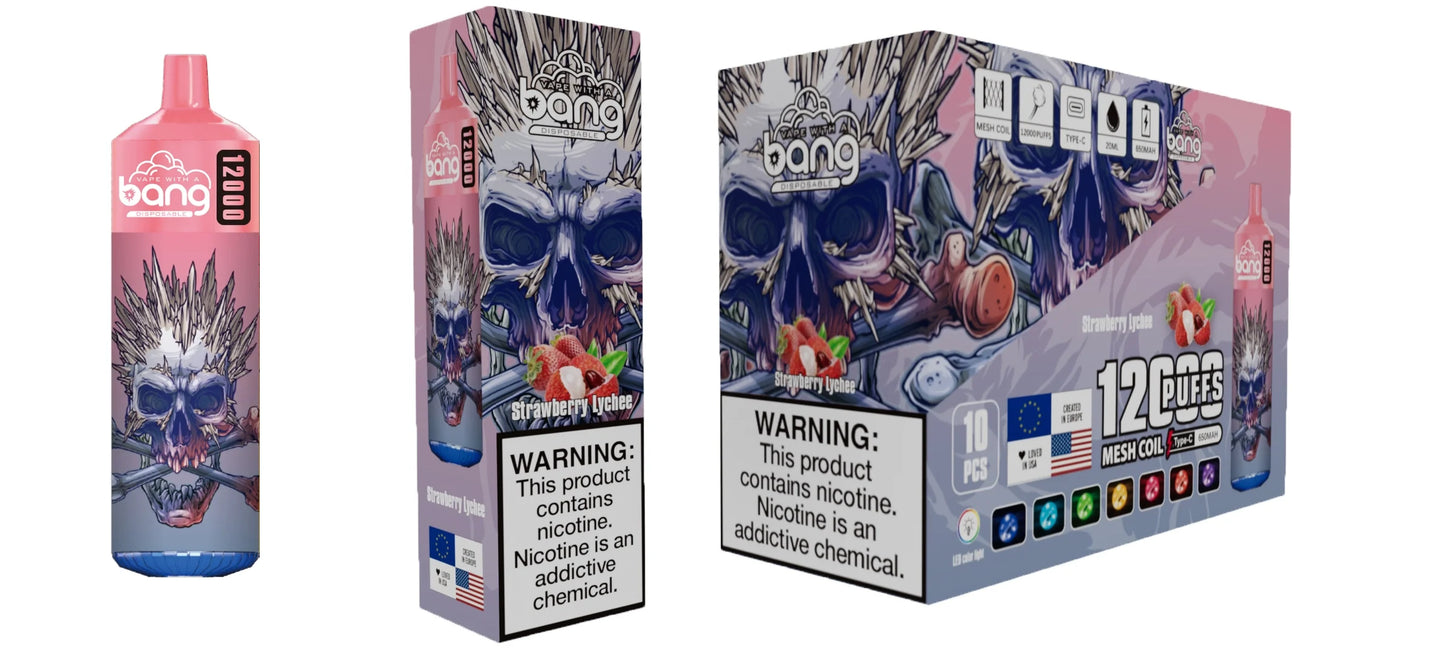 Bang disposable 12000 puff Disposable Vape 650 mAh  20 ML  20 Flavors