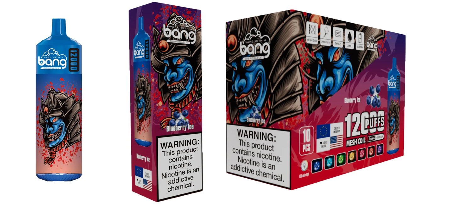 Bang disposable 12000 puff Disposable Vape 650 mAh  20 ML  20 Flavors