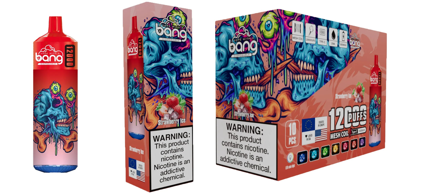 Bang disposable 12000 puff Disposable Vape 650 mAh  20 ML  20 Flavors