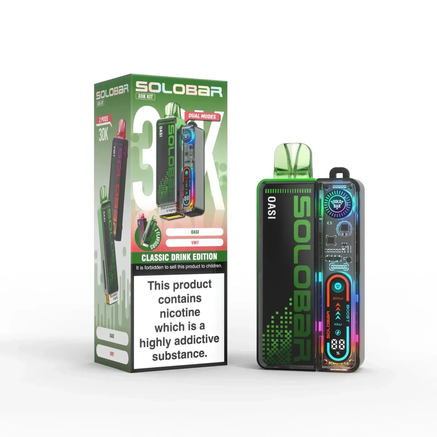 Solo Bar Boost 30K Prefilled Pod Vape Kit - Box of 5