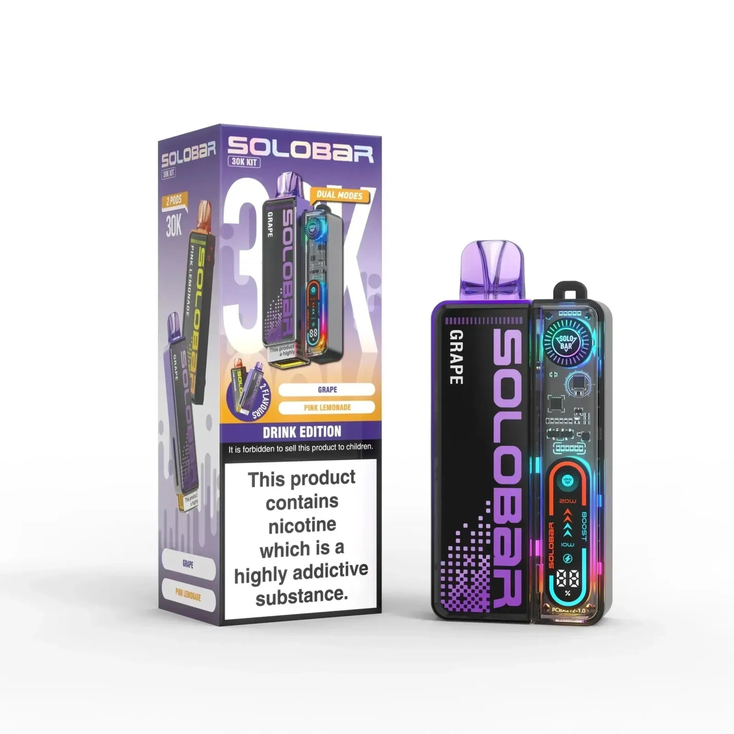 Solo Bar Boost 30K Prefilled Pod Vape Kit - Box of 5