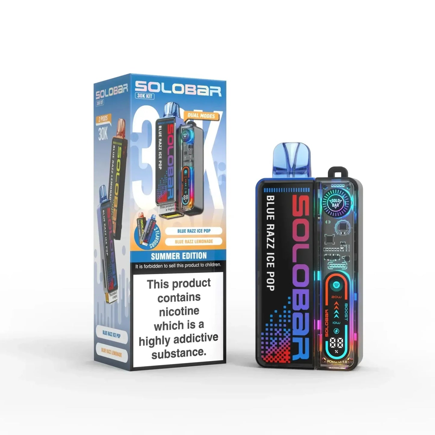 Solo Bar Boost 30K Prefilled Pod Vape Kit - Box of 5