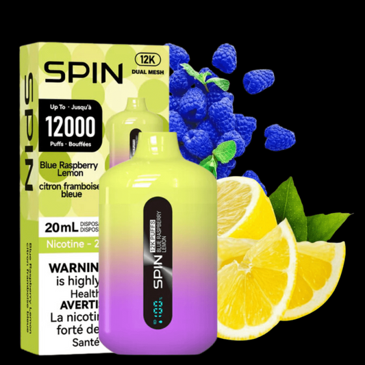 Spin Vape 12.000 Einweg-E-Zigarette – Blaue Himbeere Zitrone