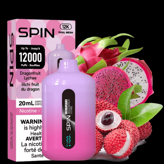 Spin Vape 12.000 Einweg-E-Zigarette – Drachenfrucht-Litschi